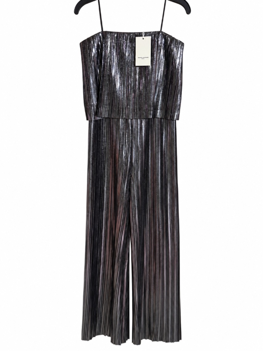 Amanda Uprichard Metallic Pleated Jumpsuit NWT | Size S